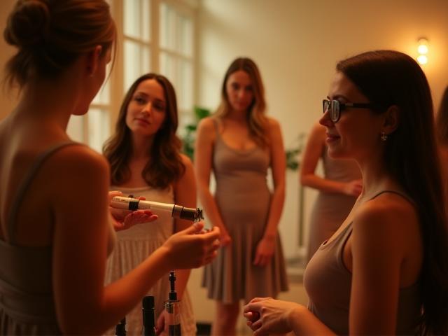 Attendees actively engaged and learning in a Marine Breeze Swim styling workshop