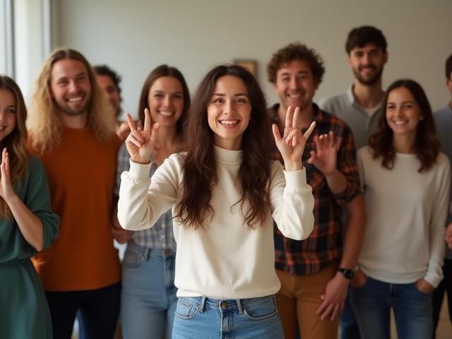 Group of happy workshop participants smiling and showing off their new style knowledge